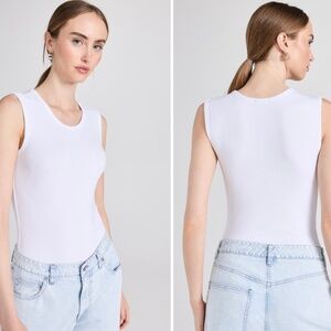 ATM Anthony Thomas Melilo Sleeveless thong Bodysuit-size L-White